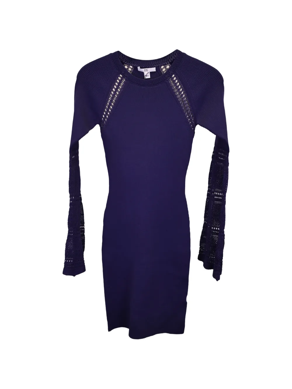 Zac Posen Jill long-sleeve open-detail mini dress - Blu