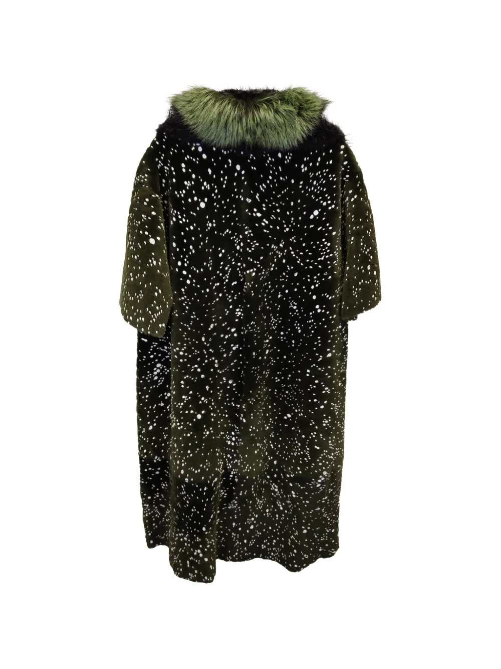 2014 fur-trimmed textured coat