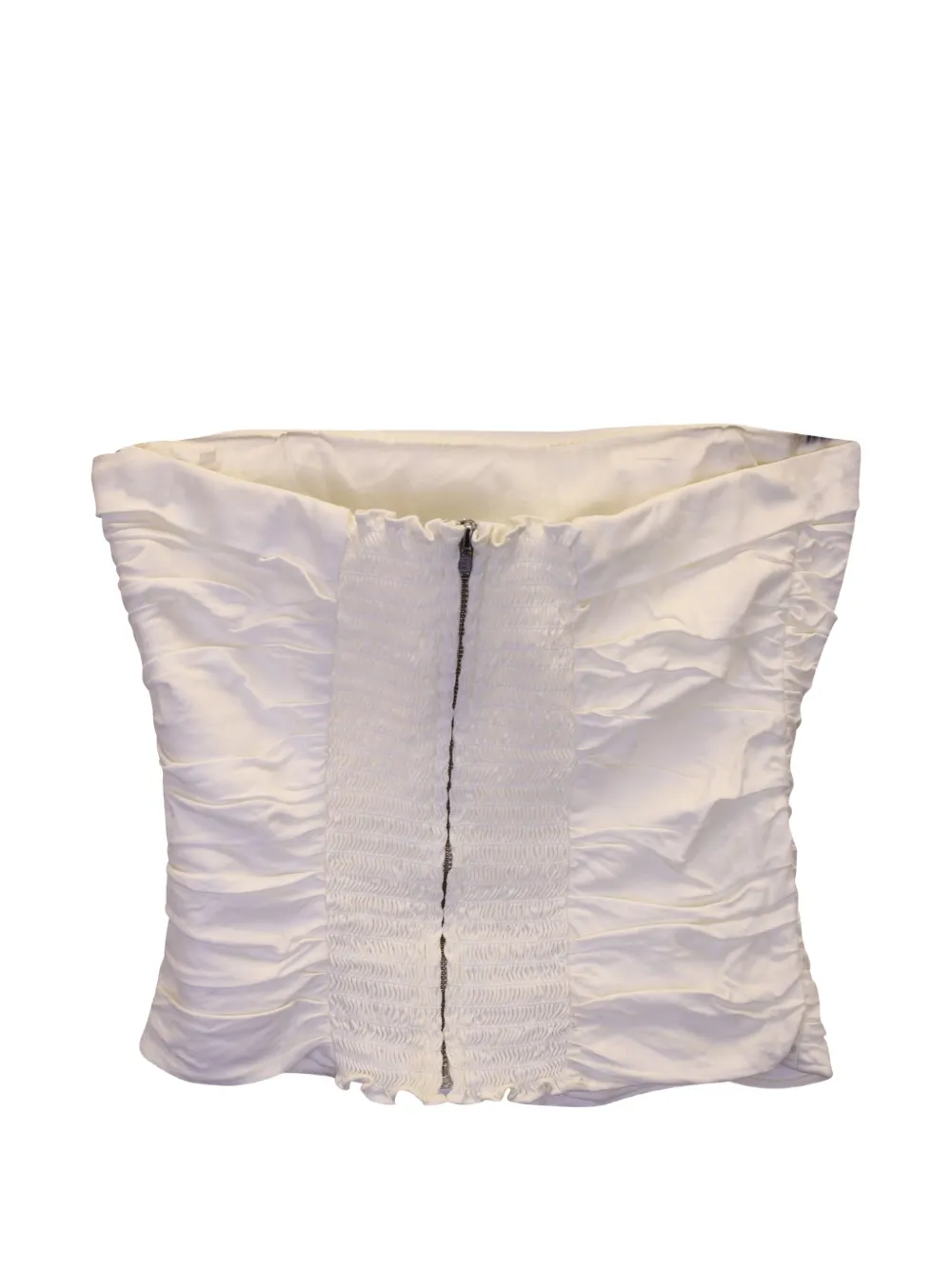 Pre-owned Reformation Gathered Strapless Top In White