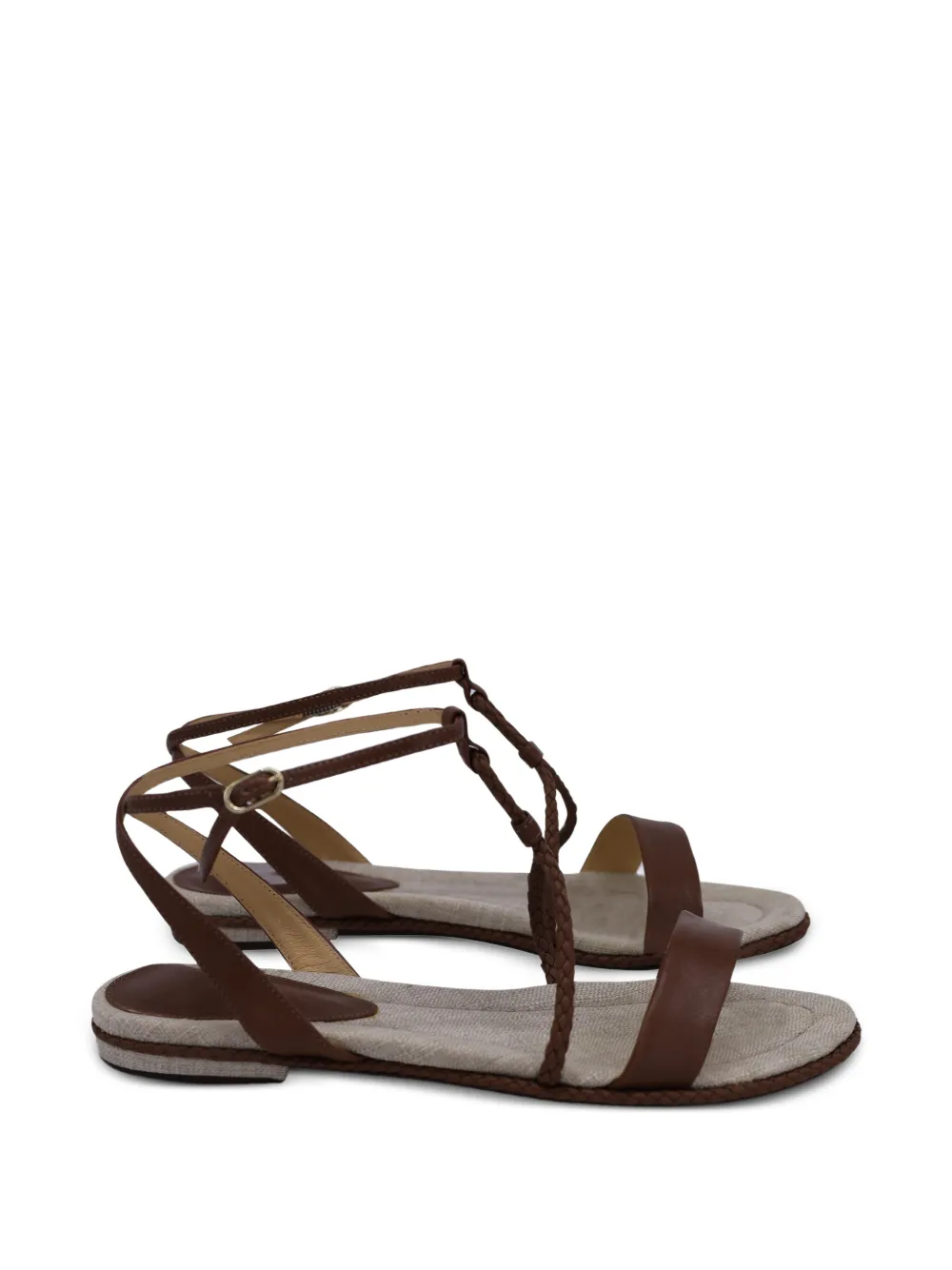 Alexandre Birman braided-strap flat sandals - Marrone