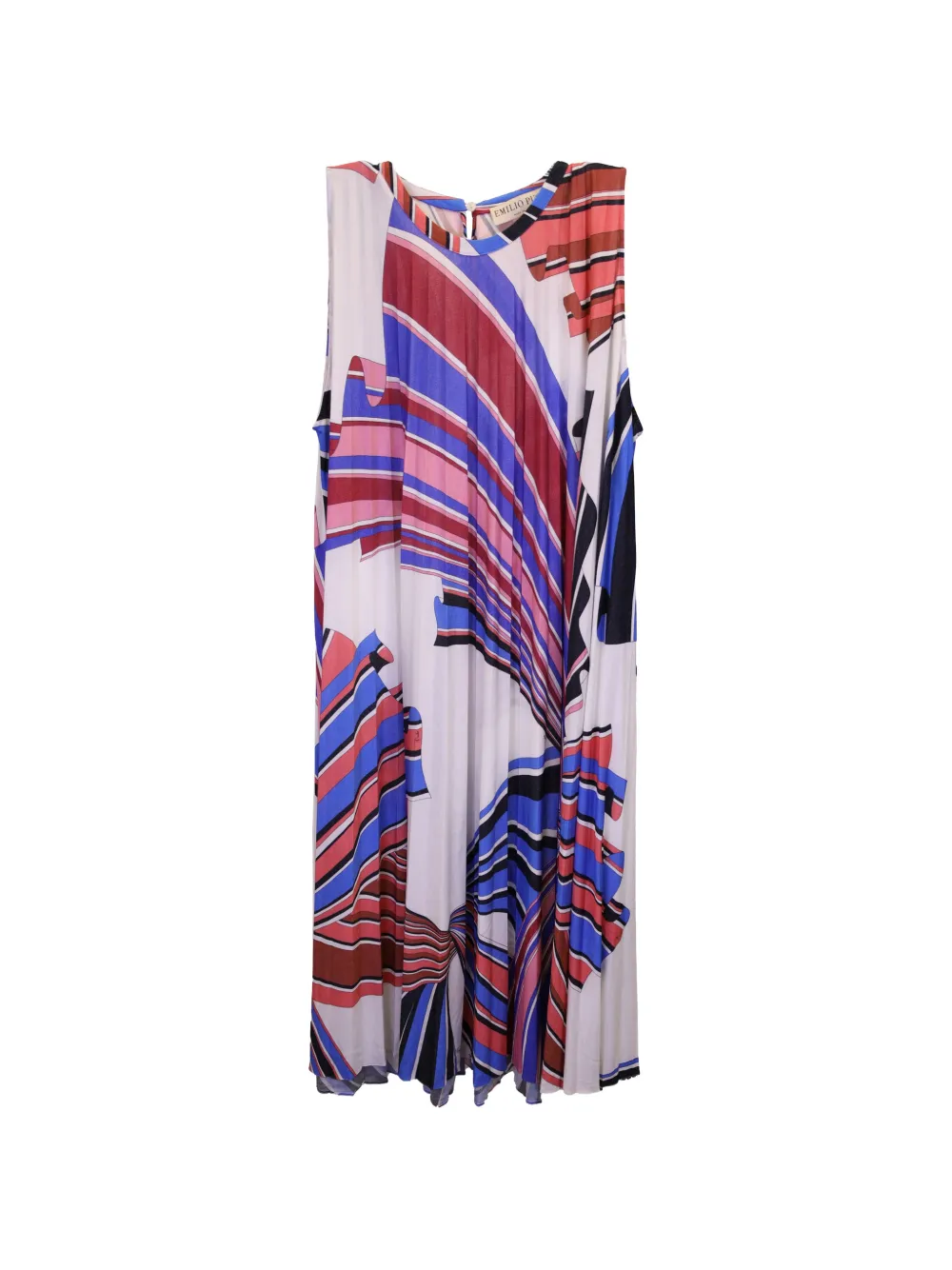 PUCCI Pre-Owned printed pleated sleeveless dress - Bianco