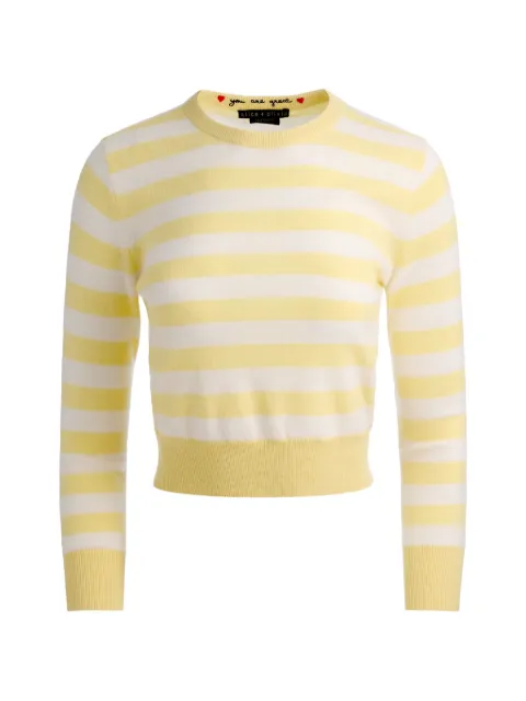 alice + olivia — Carolann striped crewneck sweater