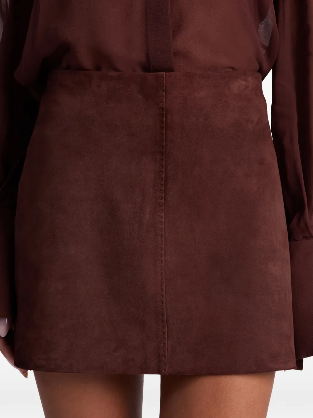 alice + olivia Riley suède mini-rok Bruin