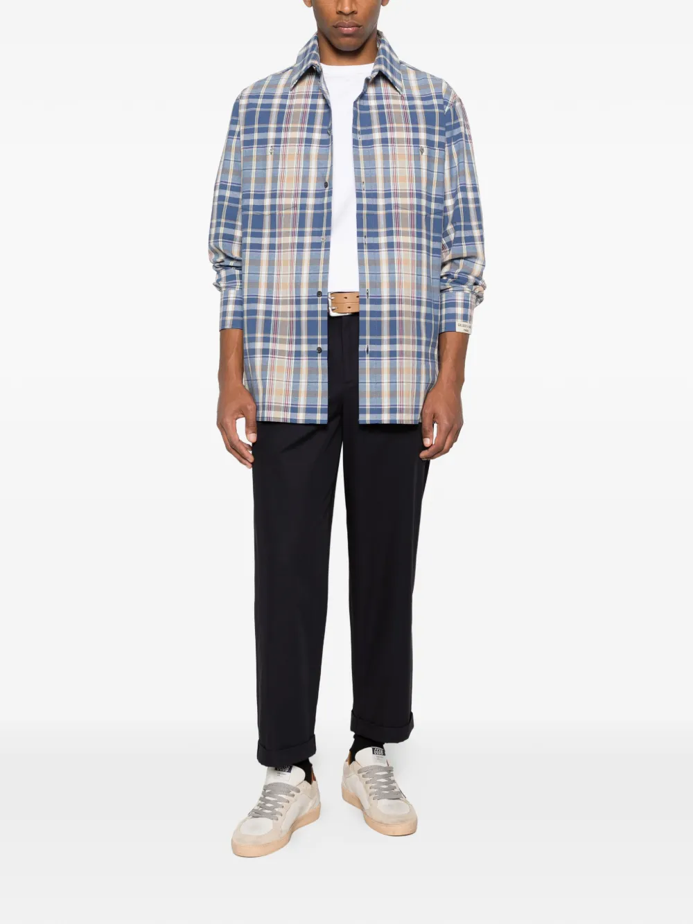 Golden Goose Broek met sterdetail Blauw