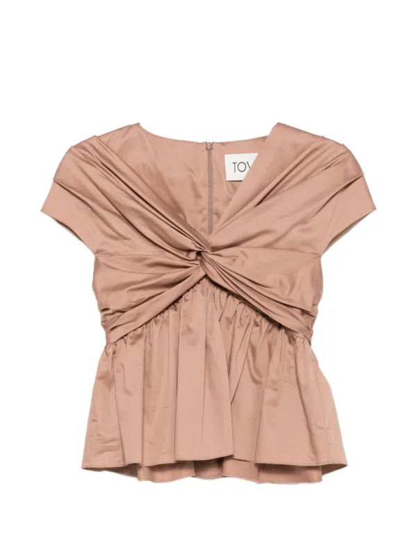 Tove Ruhi Twisted-detail Top in Neutrals
