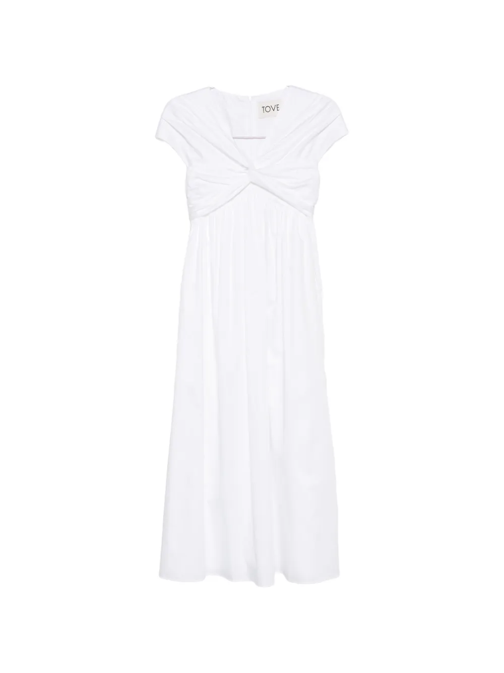 TOVE Rafelle twisted- detail midi dress - Bianco