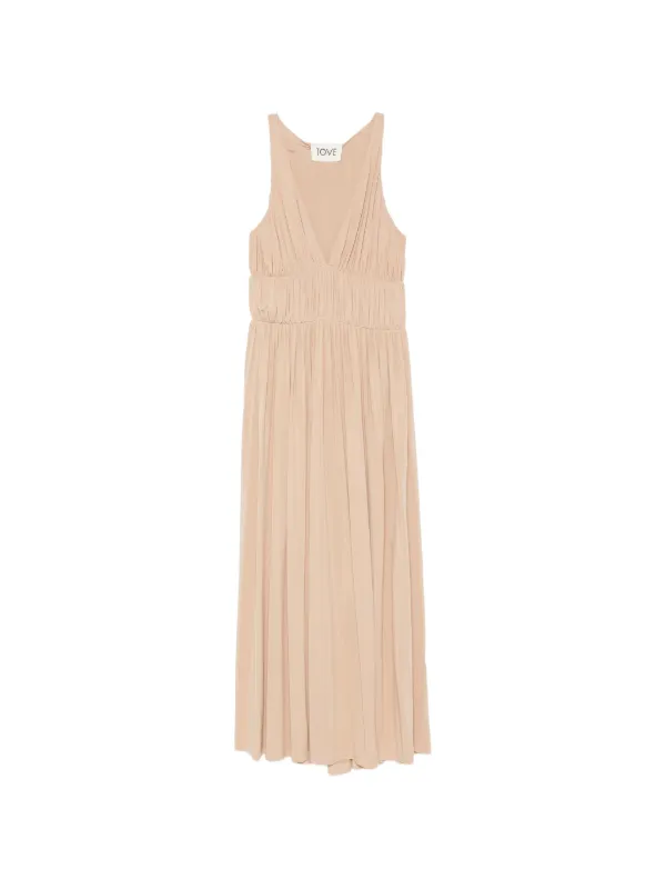 Tove Ouida Pleated Maxi Dress in Neutrals