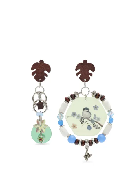 Amir Slama aretes con dije de pájaro