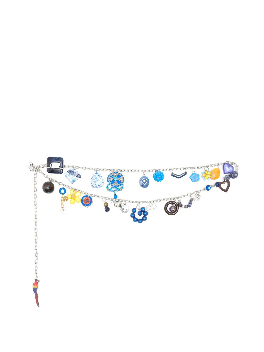 Amir Slama Bijoux blue-charm chain belt - Argento