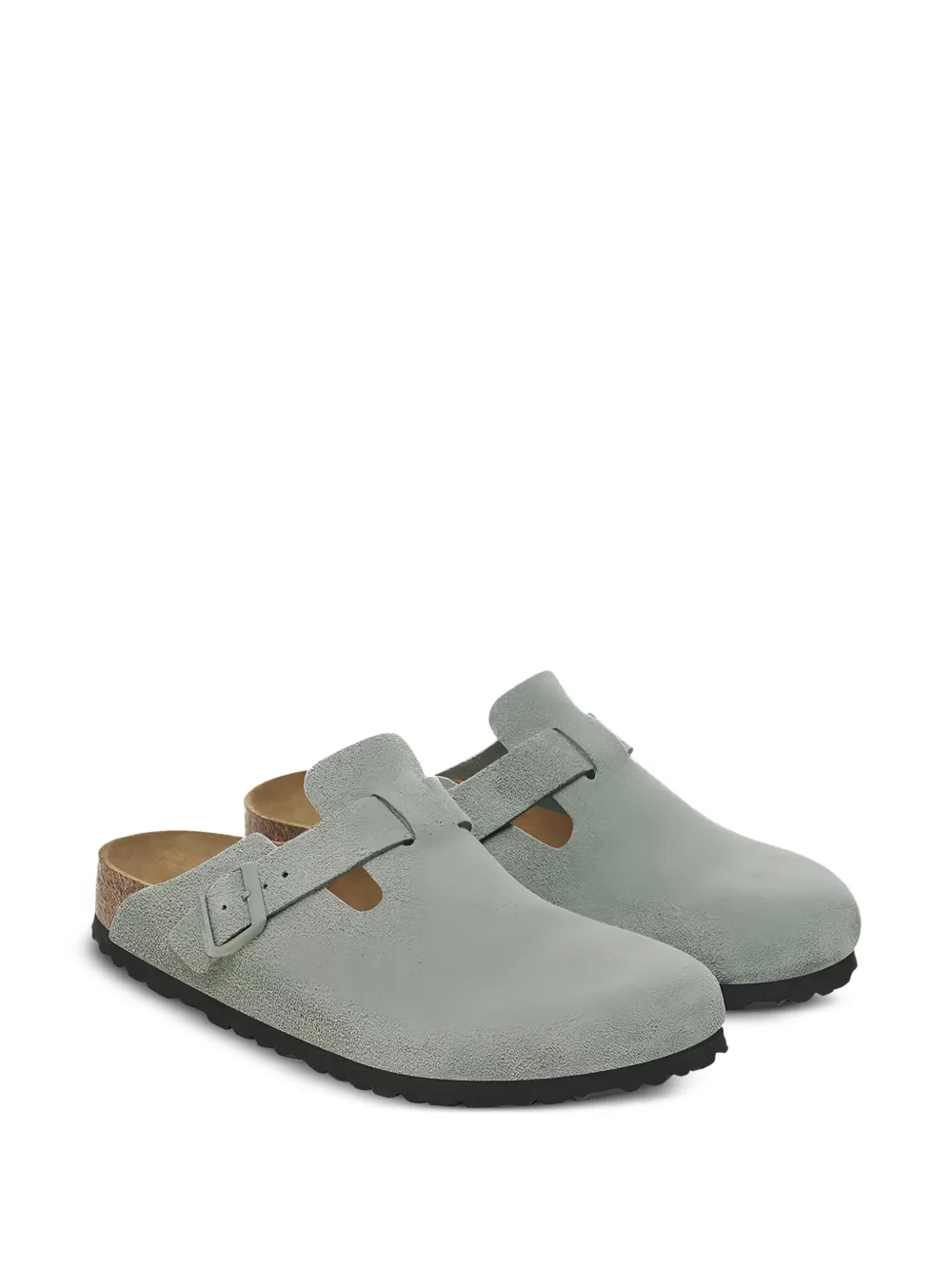 Birkenstock Boston BS "Pure Sage" suède slippers Grijs