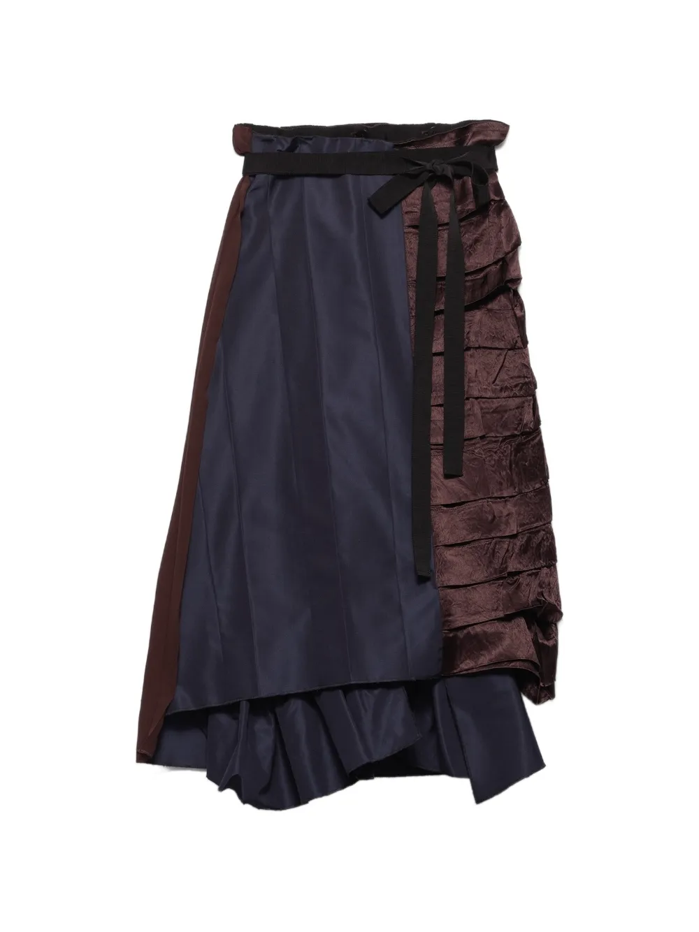 Prada faille patchwork midi skirt - Blu
