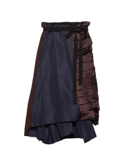 Prada faille patchwork midi skirt