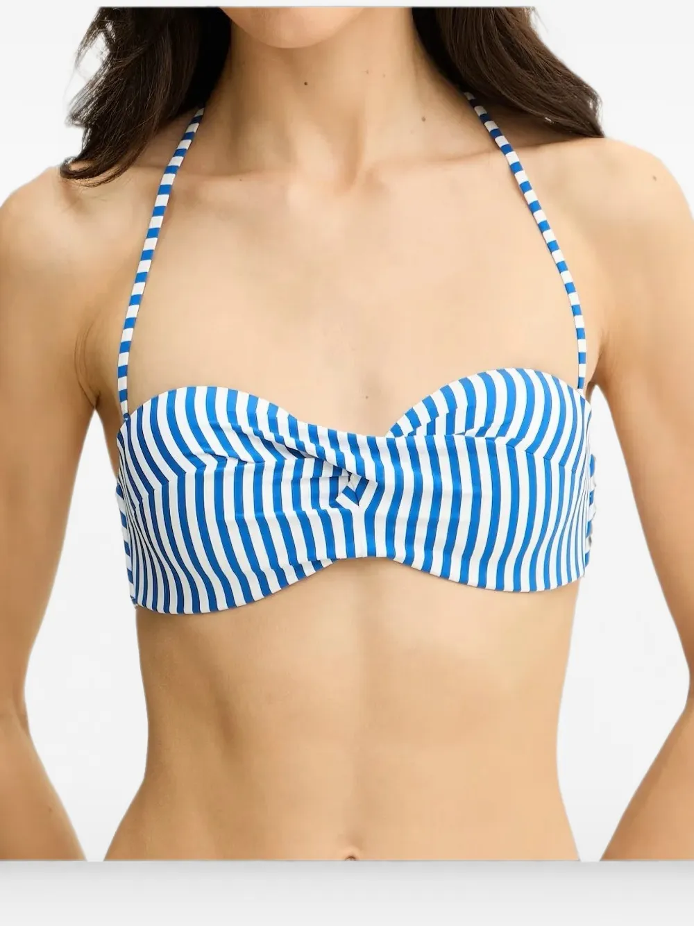 TWINSET Gestreepte bikinitop Blauw