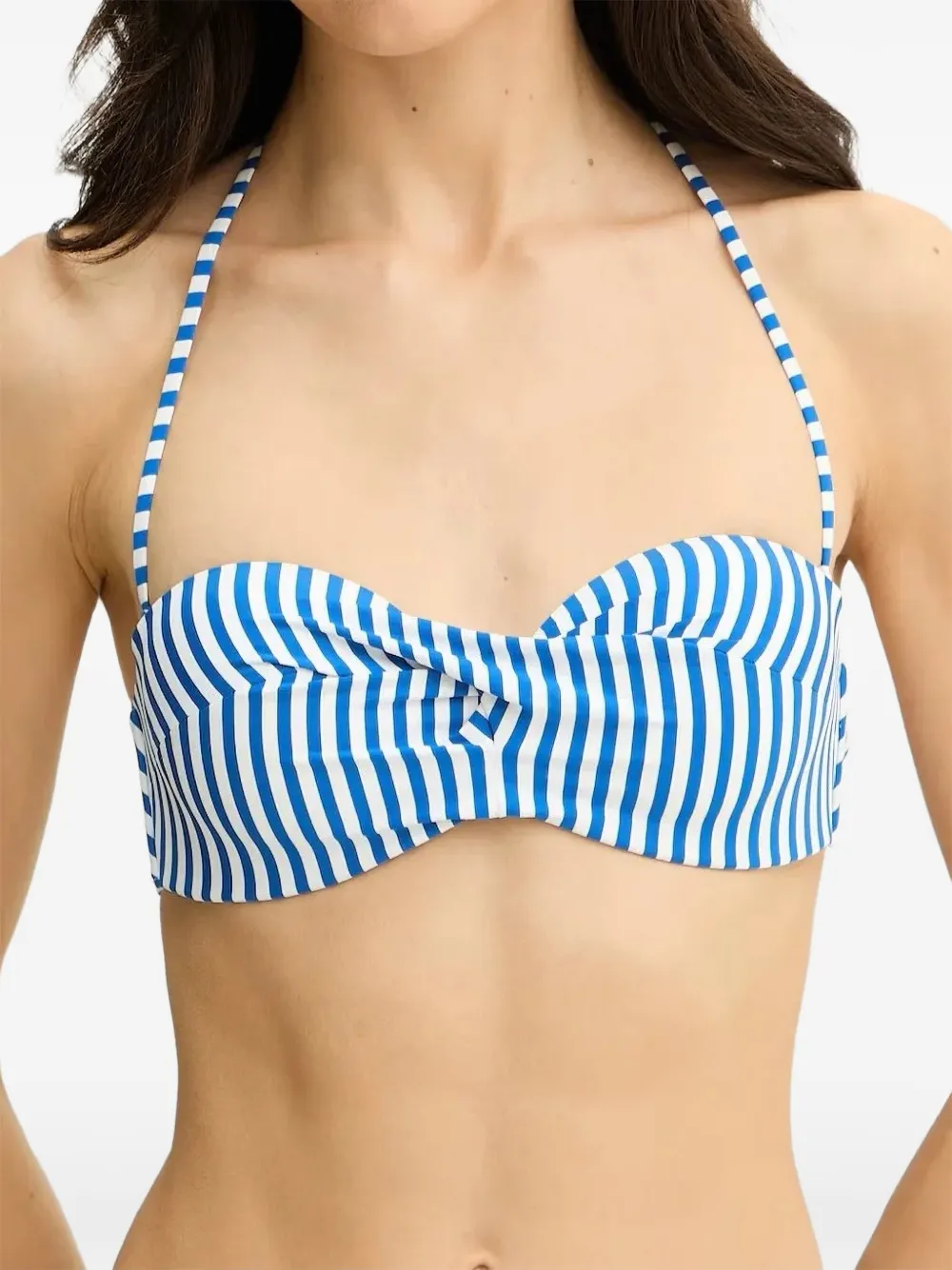 TWINSET striped halterneck bikini top - Blu