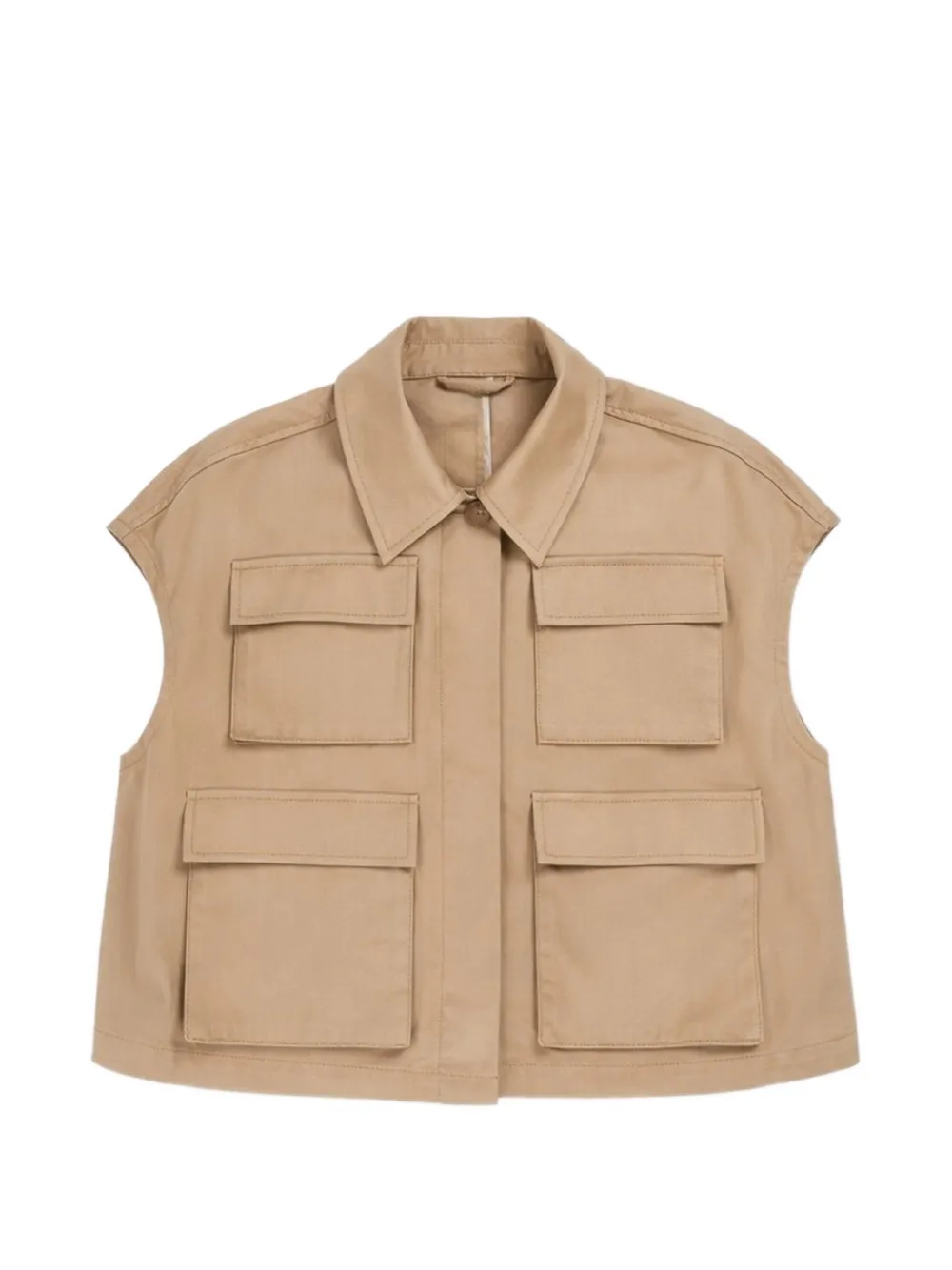 PSOPHIA front pockets-detail gilet - Neutrals