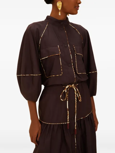FARM Rio brown chemise midi dress