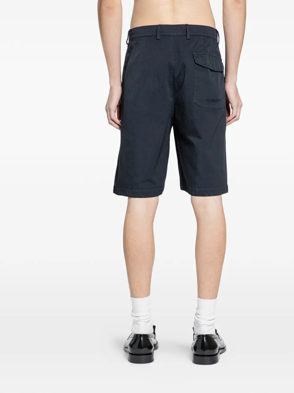  Massimo Osti Studio Pleated Bermuda Shorts - Black 