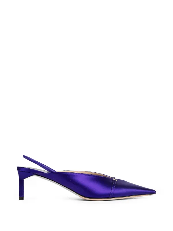 Tom Ford Satin Slingback Pumps in Purple