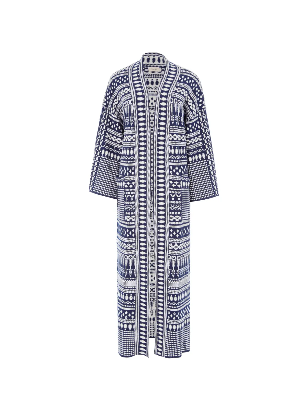 Temperley London patterned knit coat - Blu