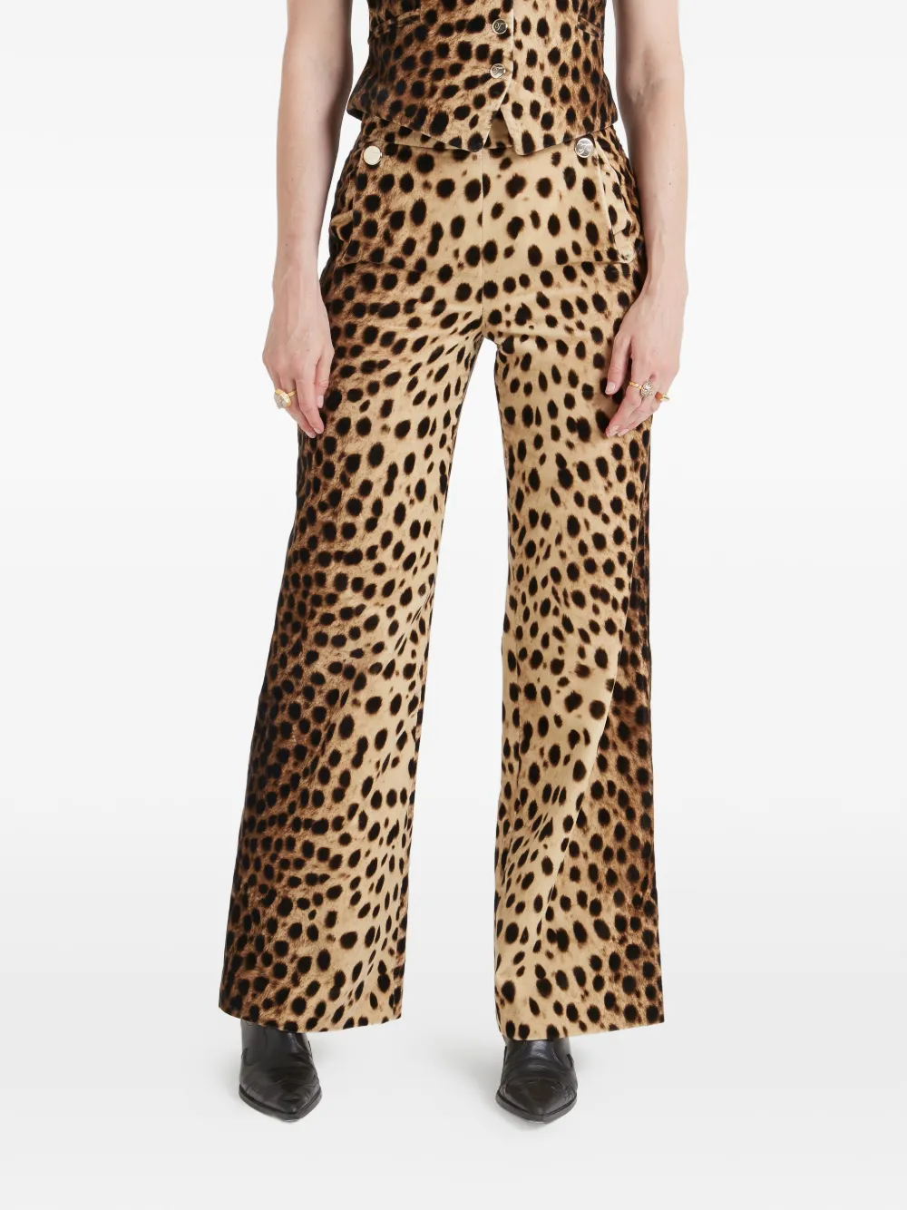 Temperley London Nemera broek met dierenprint Beige