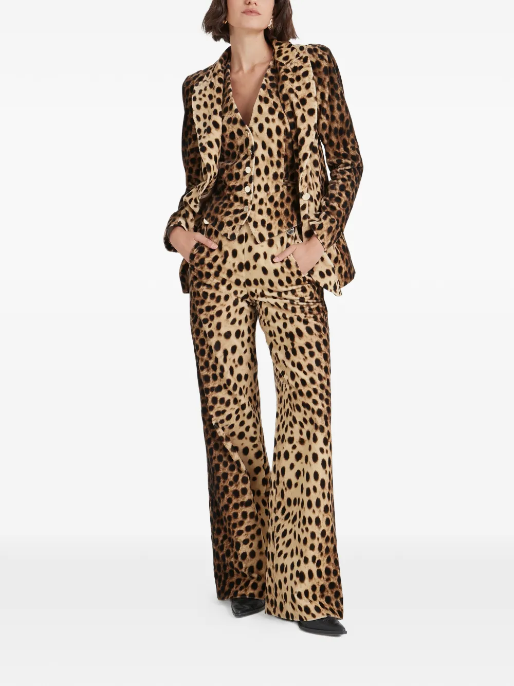 Temperley London Nemera broek met dierenprint Beige