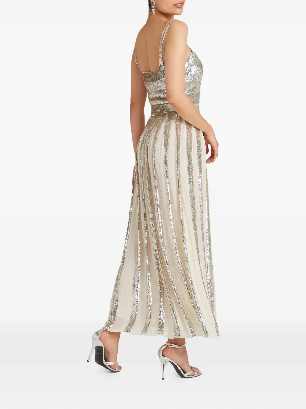 Temperley London Filigree avondjurk met bandjes Beige