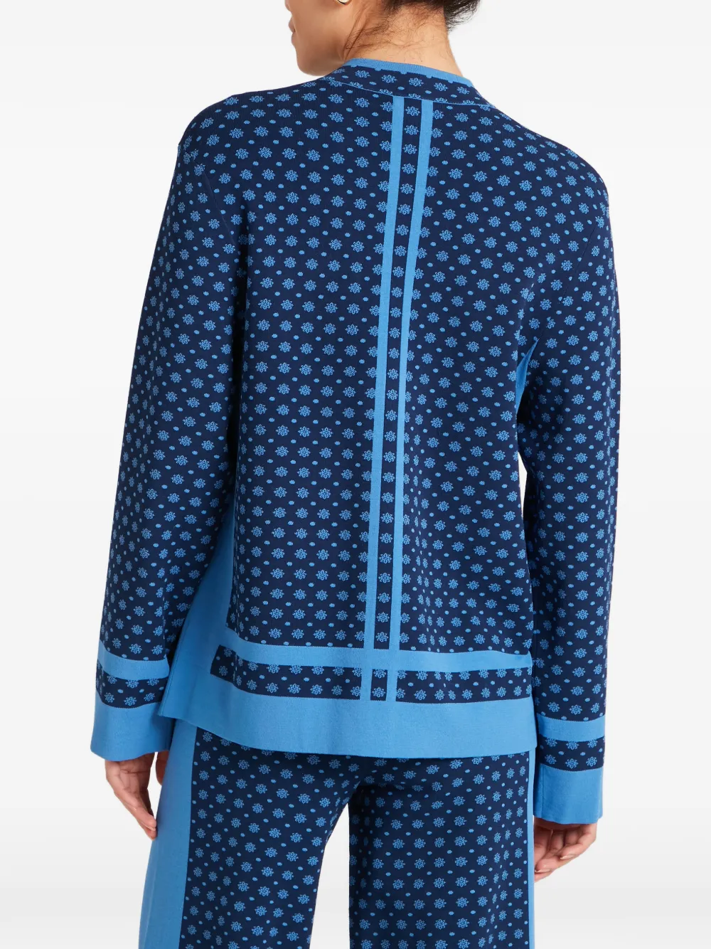 Temperley London Ditzie gebreid jack met bloemenprint Blauw