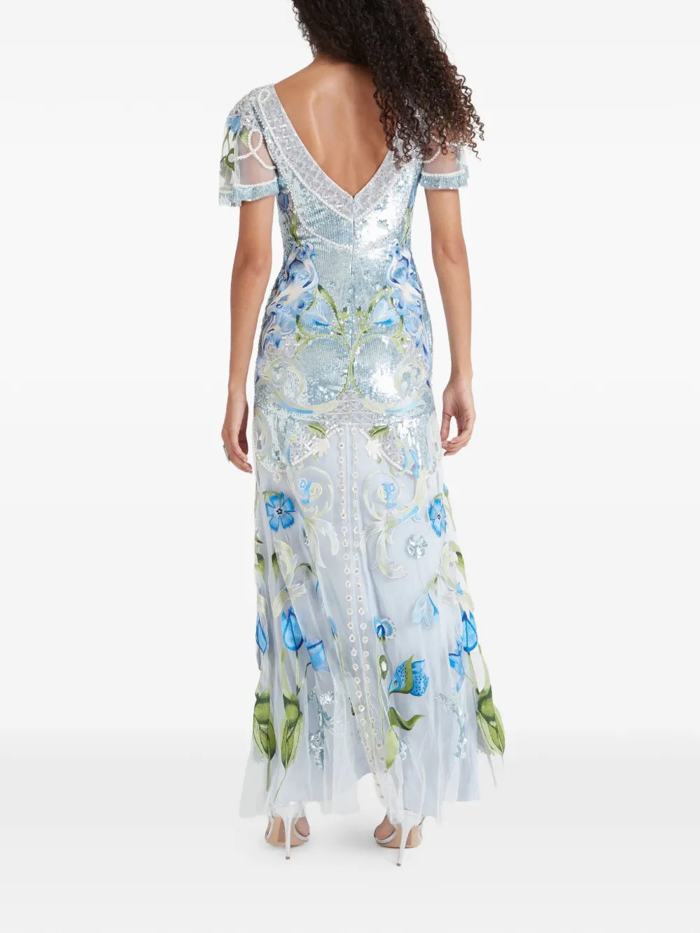 Temperley London Ostuni avondjurk met pailletten Blauw