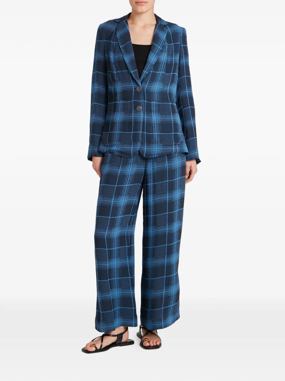  Temperley London Check Trousers - Blue 