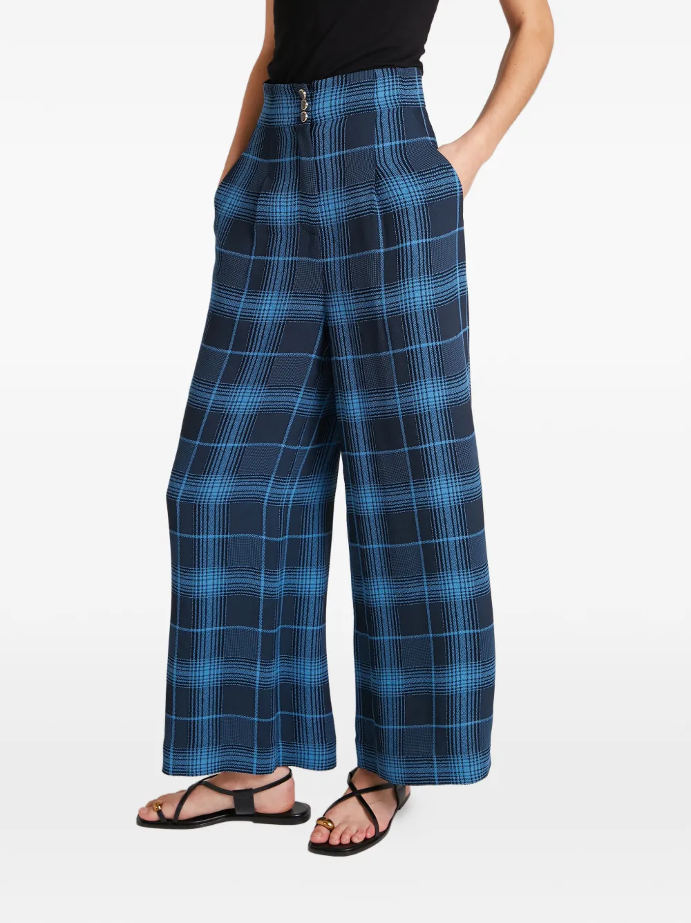  Temperley London Check Trousers - Blue 