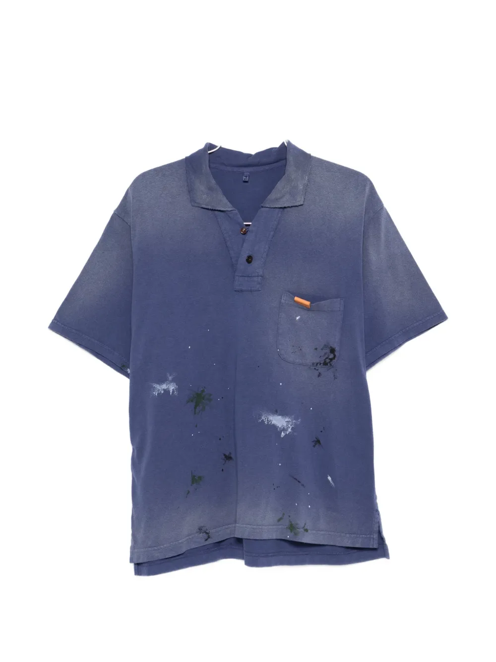 Khoki Buttoned Pocket Polo Shirt In Blue