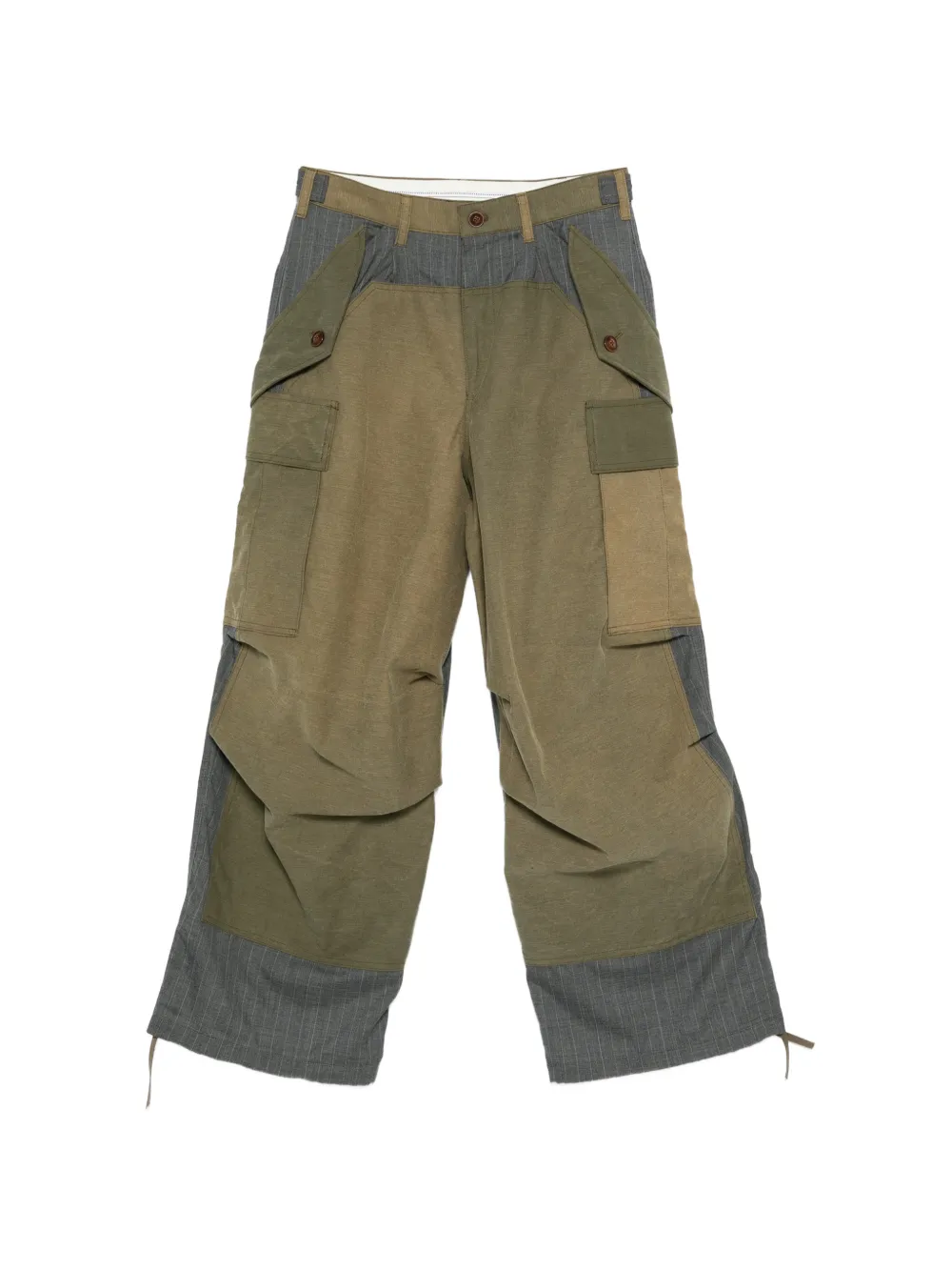 KHOKI pocket striped trousers - Verde