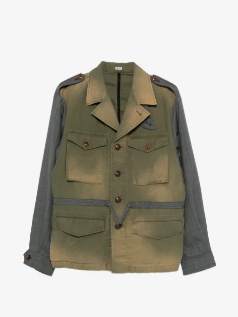 KHOKI pinstripe panelled jacket