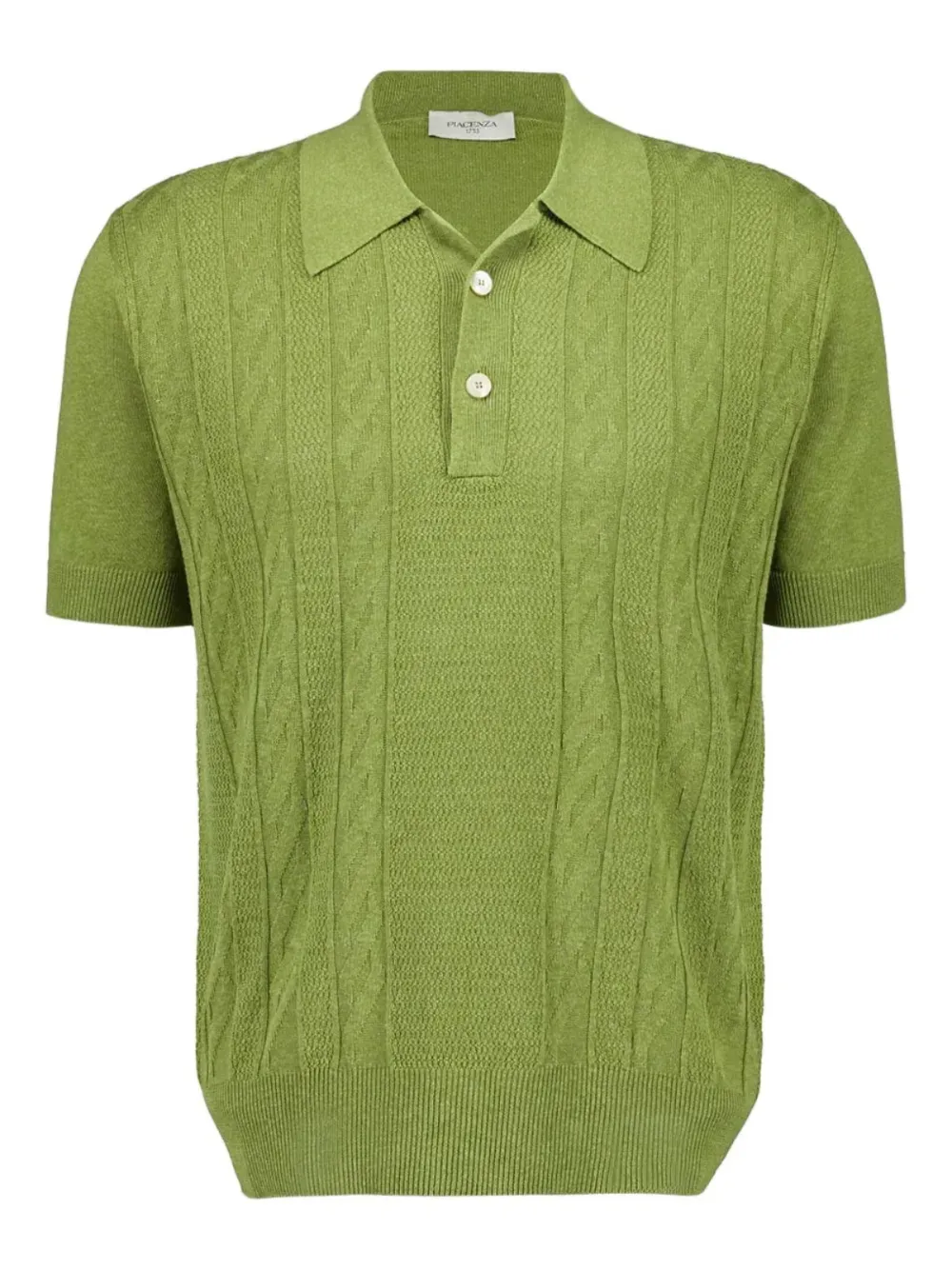 Piacenza Cashmere cable-knit polo shirt - Verde