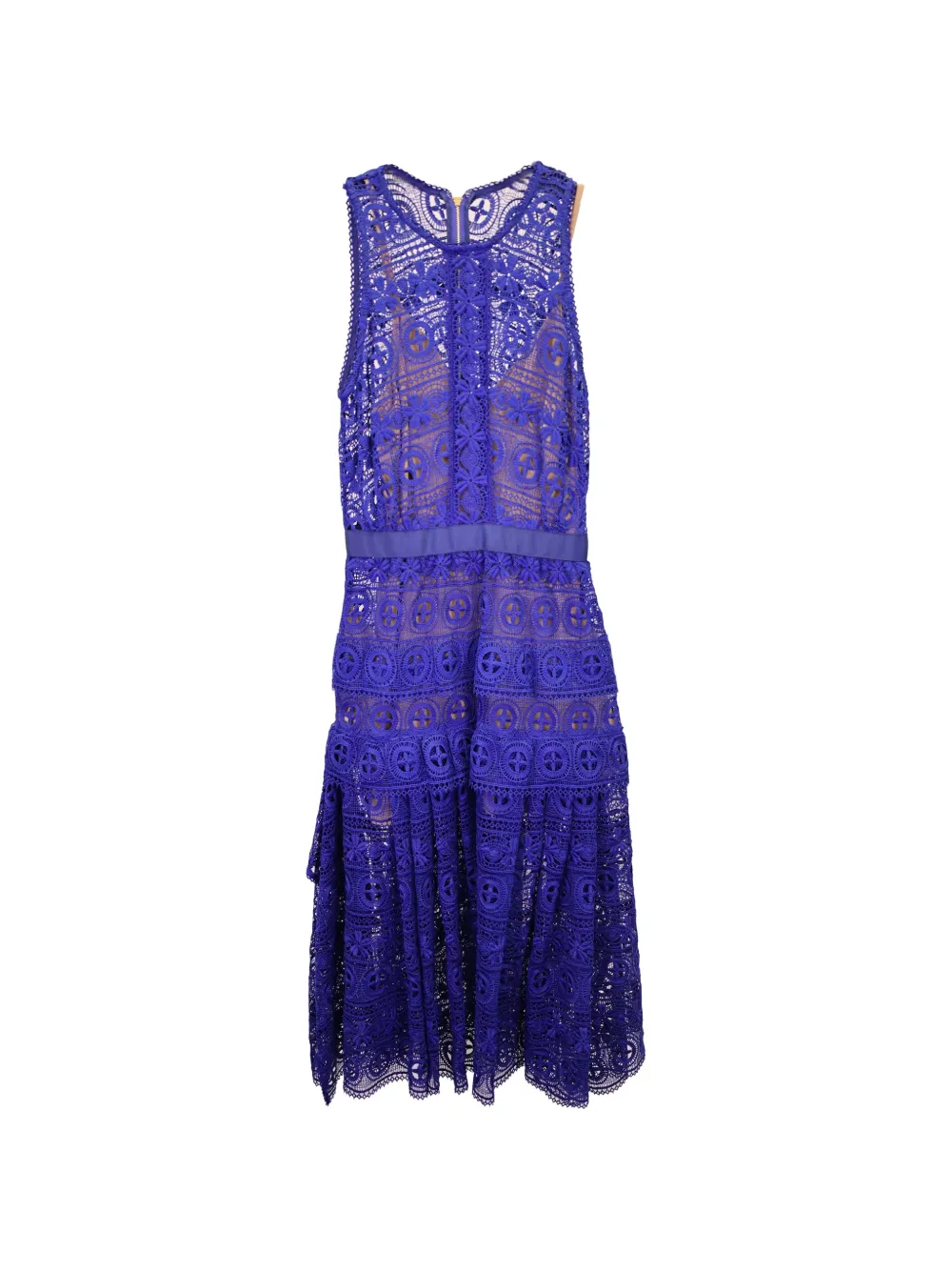 Self-Portrait lace-pattern midi dress - Blu