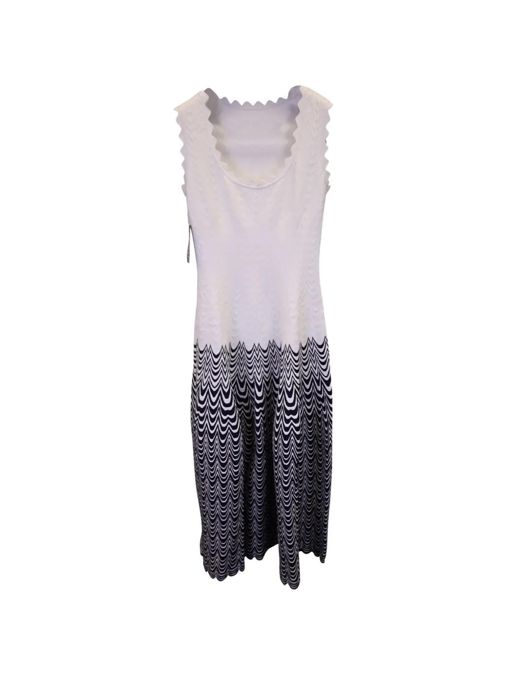 Alaïa Pre-Owned scalloped knitted dress - Bianco