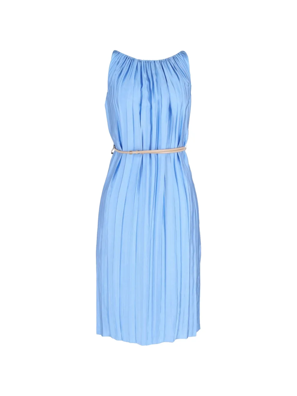Nina Ricci Pre-Owned pleated belted dress - Blu