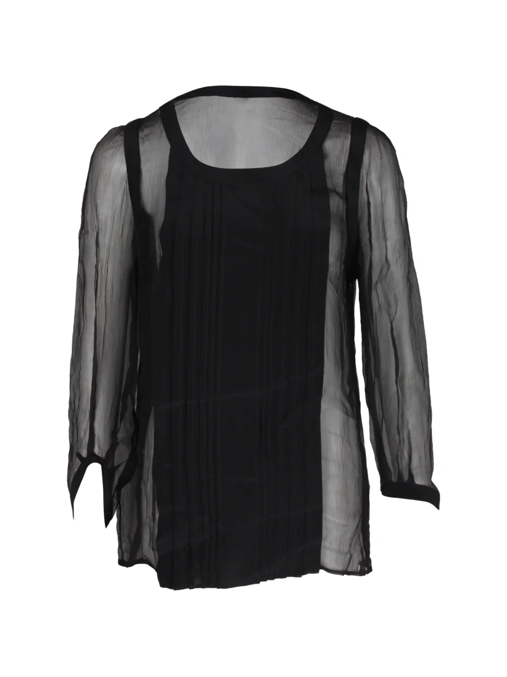 Miu Miu Pre-Owned long-sleeved sheer top - Nero