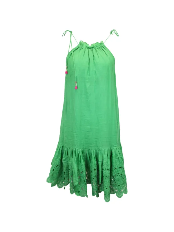 broderie anglaise green dress Khaki Broderie Anglaise Brooke Midi Dress