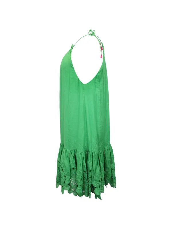 Zimmermann Broderie Anglaise Gathered Dress - Green