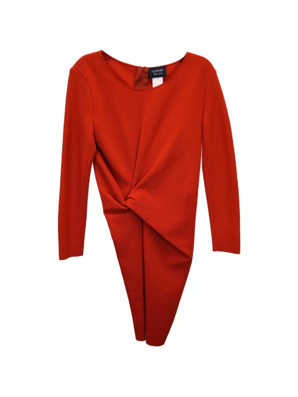 Lanvin Pre-Owned crew-neck Dress | Orange | FARFETCH Lanvin Pre-Owned crew-neck Dress | Orange | FARFETCH