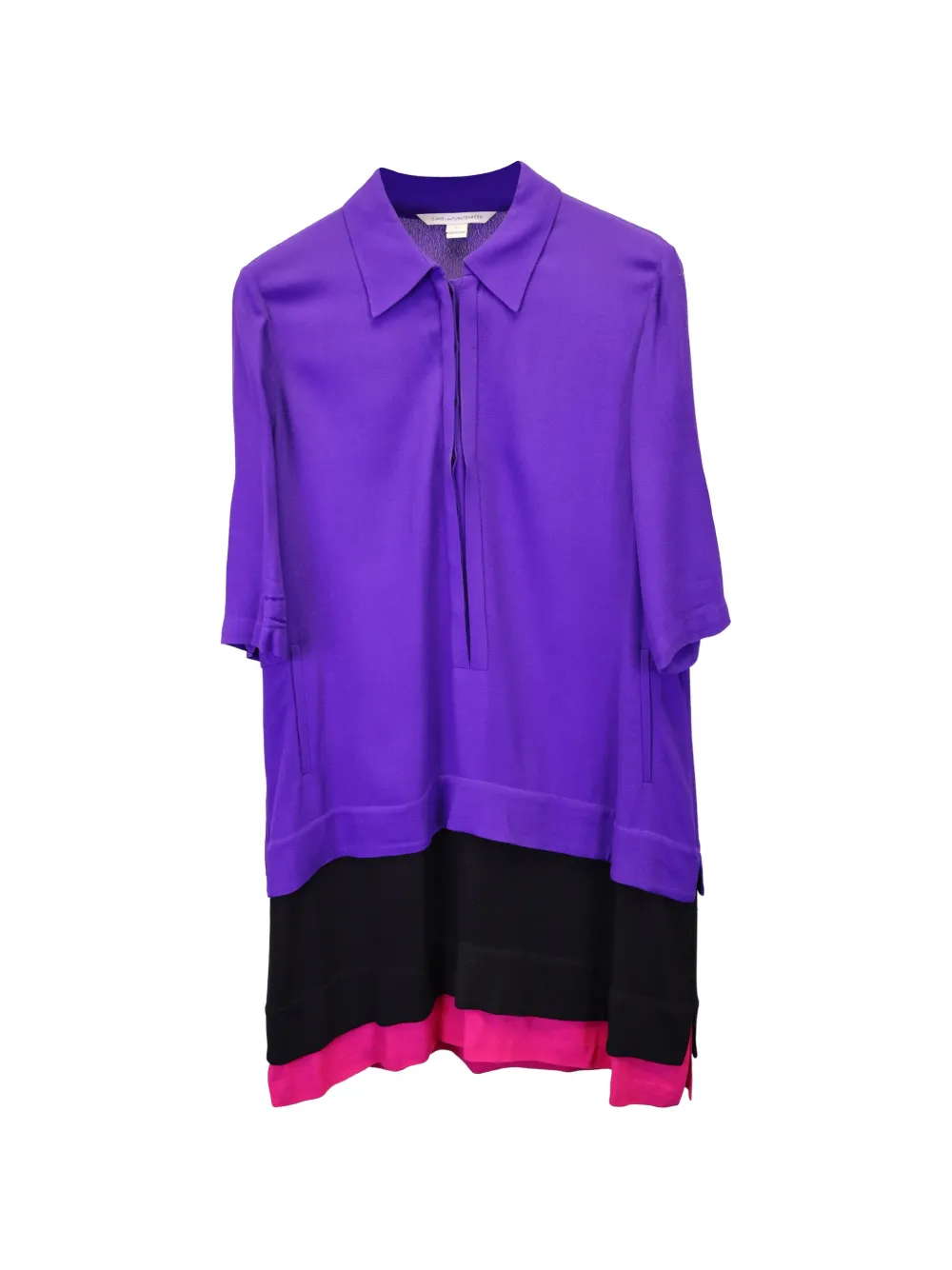 Diane Von Furstenberg Vintage layered colour-block shirt dress - Violett