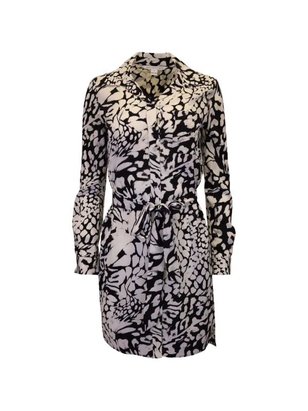 dvf prita shirt dress Diane Von Furstenberg Vintage Prita tied-waist Shirt Dress | White