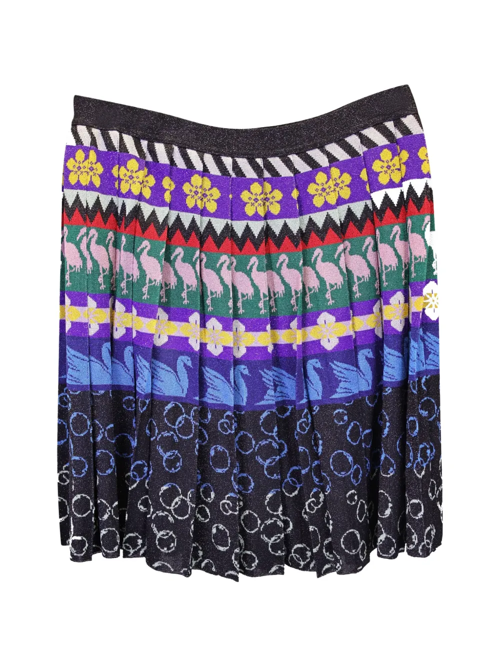 Mary Katrantzou pleated printed mini skirt - Nero