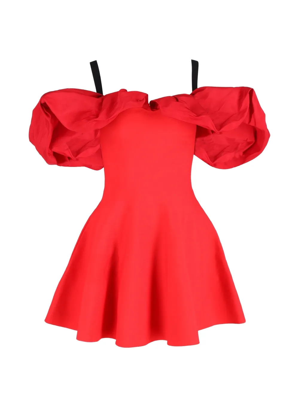 Alexander McQueen Pre-Owned ruffled cold-shoulder mini dress - Rosso