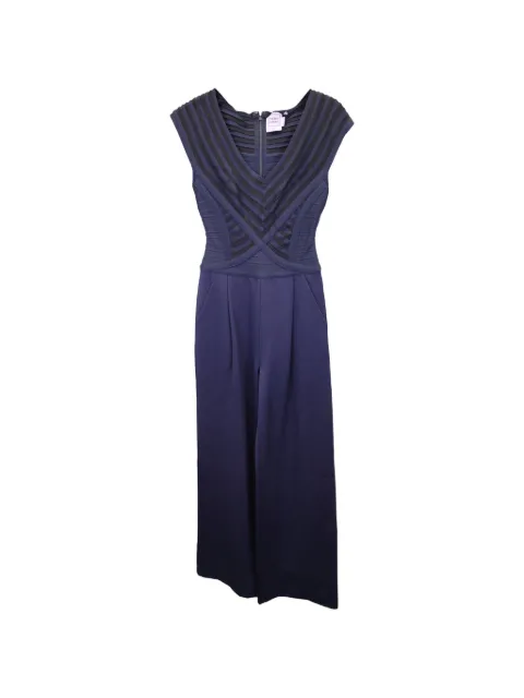 Hervé Léger striped V-neck jumpsuit