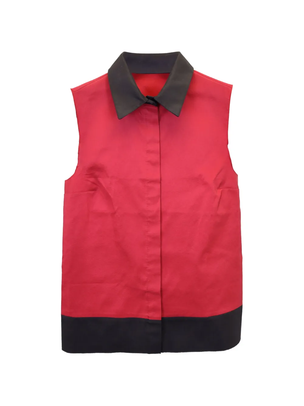 Jil Sander Pre-Owned colorblock sleeveless buttoned blouse - Rosso