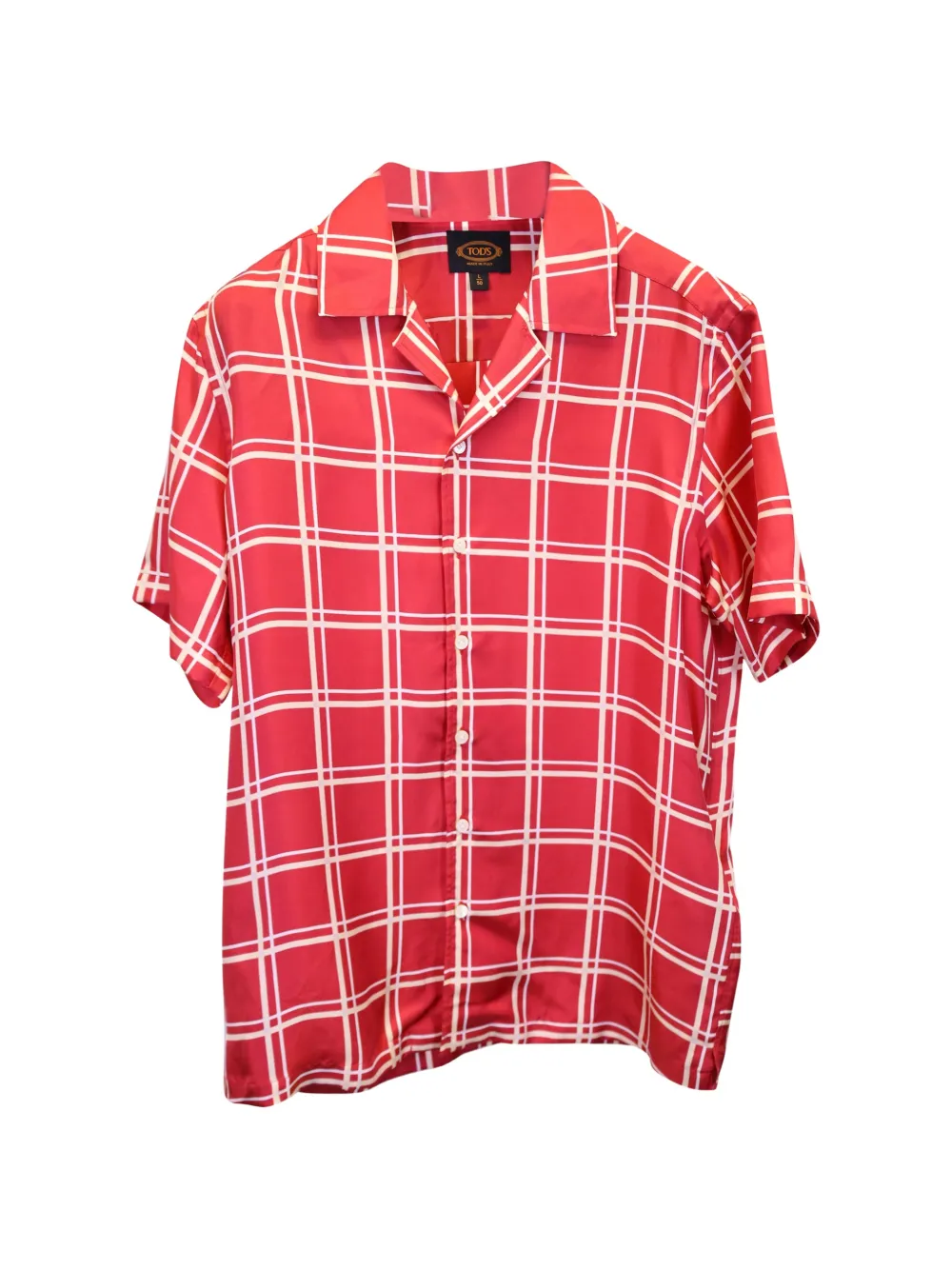 Tod's Vintage checkered short-sleeve shirt - Rosso