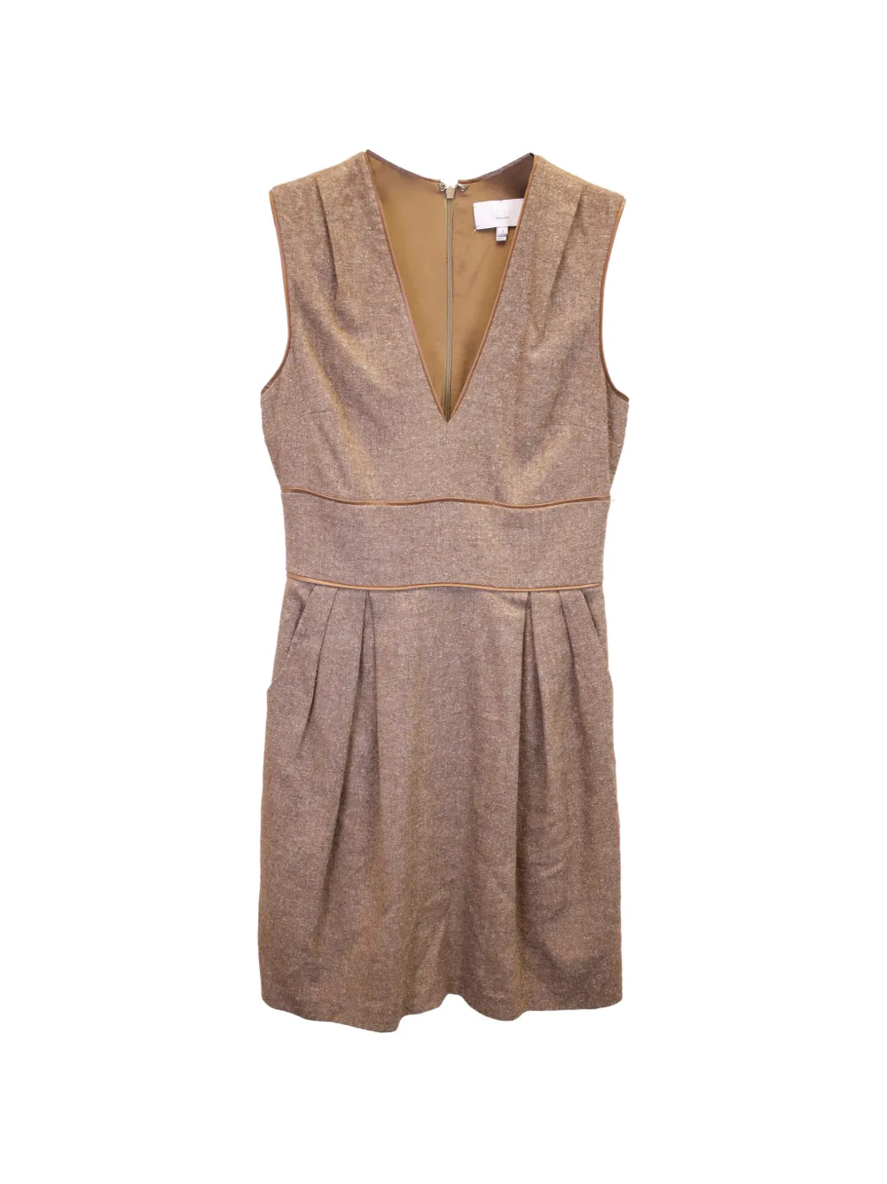 Adam Lippes V-neck sleeveless dress - Marrone