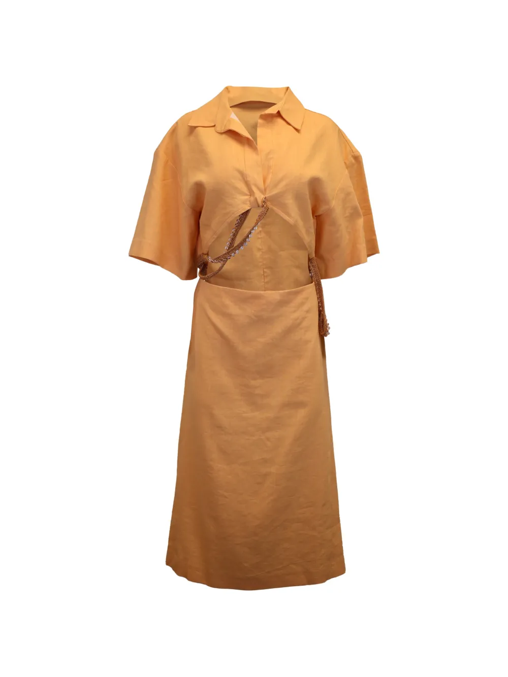 Christopher Esber short-sleeve midi shirt dress - Arancione
